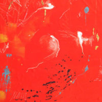 Rojo ocaso - Monotype, embossing, 60x40cm