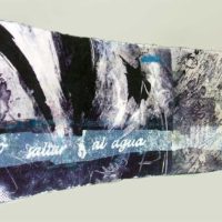 Senderos azules - Livre d’artiste, monotype, transfert, Kozo, 15x90cm