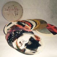 Taco de ojo - Livre d’artiste collectif, monotype, collage, dessin, 12cm dia