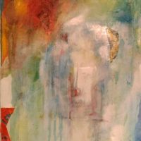 Épiphanie - Acrylic and oil on canvas, collage, 90x60cm